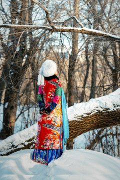 古风雪景人像