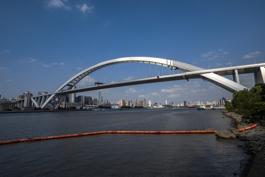 上海黄浦江上的卢浦大桥