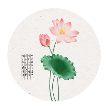 古風(fēng)荷花手繪插畫