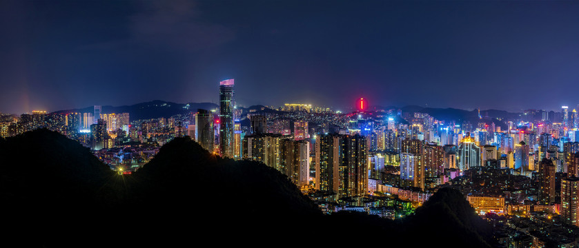 貴州貴陽城市夜景風光