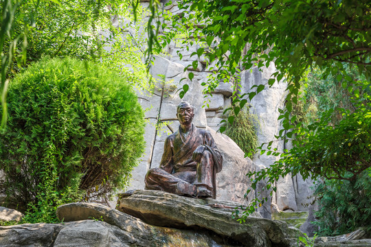 伯牙钟子期高山流水雕塑