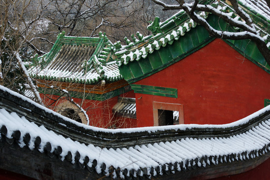 颐和园万寿山寺庙雪景