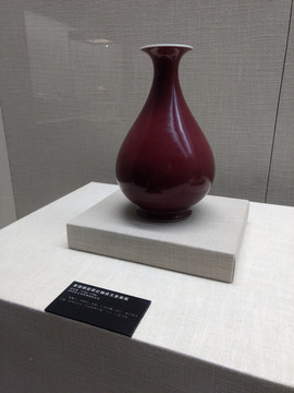 清乾隆景德镇窑霁红釉瓷玉壶春瓶
