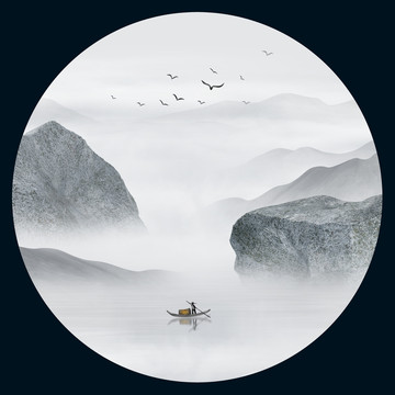 山水裝飾畫(huà)