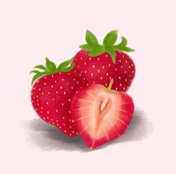草莓手绘