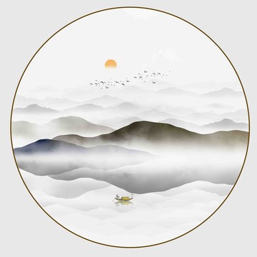 圓形山水