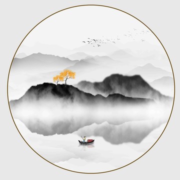 水墨遠(yuǎn)山
