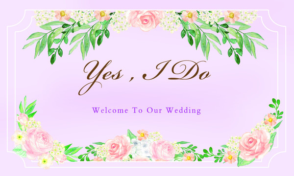 欧式紫色花朵婚礼背景平面图