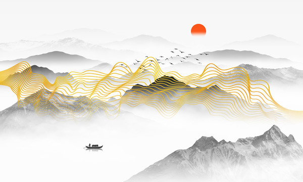 新中式線條山水