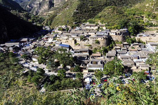 北京市门头沟爨底下村俯瞰