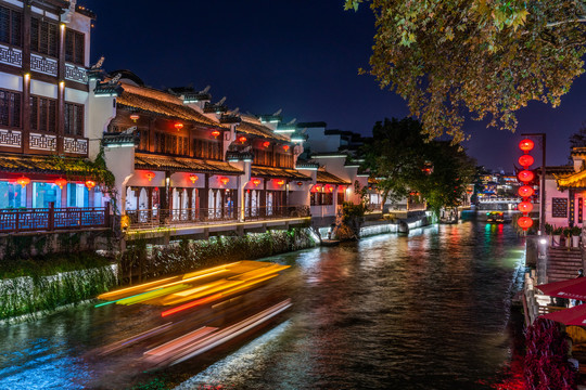 南京秦淮河风景区夜景