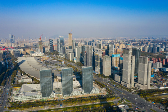 鸟瞰南京城市风光