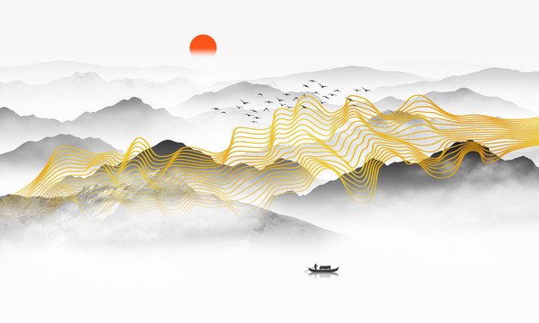 新中式線條山水