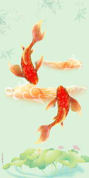 錦鯉轉(zhuǎn)運(yùn)玄關(guān)裝飾畫