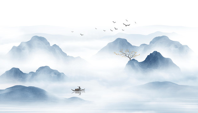 意境水墨山水畫