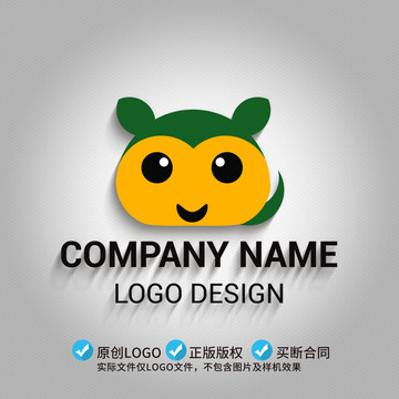 创意可爱龙猫logo标志设计