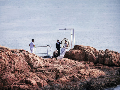 海边拍婚纱照