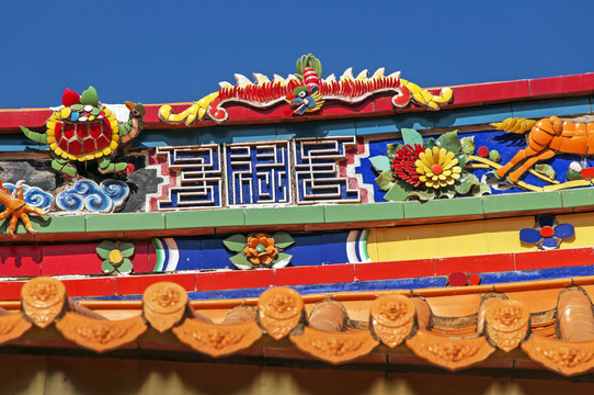 中式屋顶装饰福寿纹