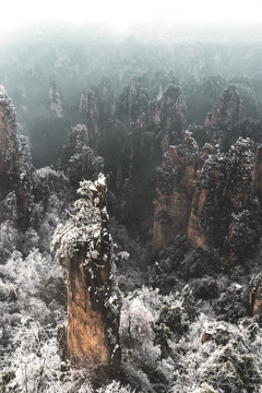 张家界天子山雪景