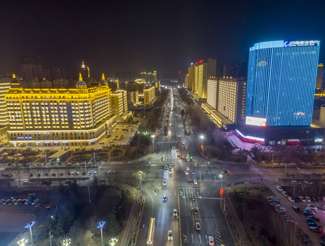 运城日报社及周边夜景