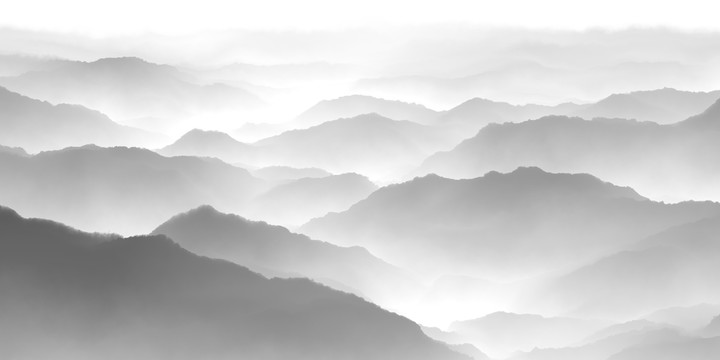 水墨山