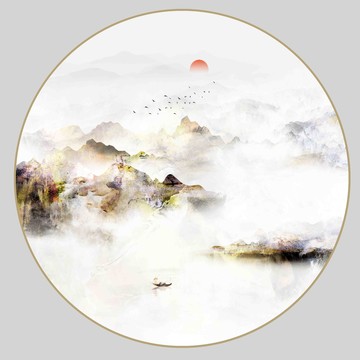 抽象山水裝飾畫