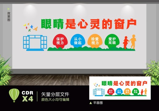 保護(hù)視力文化墻