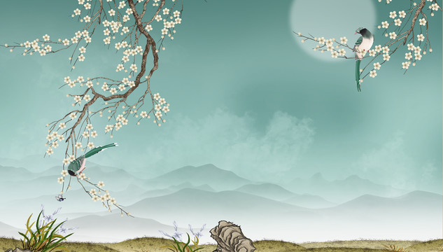 花鳥梅花
