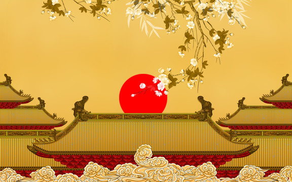 皇宮樓閣梅花