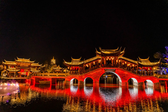 闽越水镇夜景