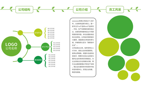 简单绿色企业文化墙