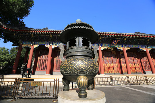 北京颐和园仁寿殿前鼎式香炉