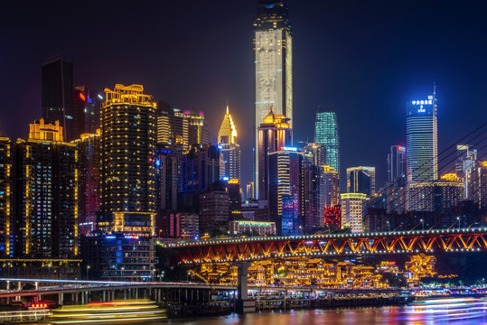 中国重庆城市夜景风光