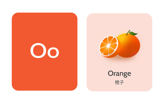 橙子少儿英语单词卡片