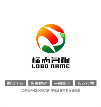 R字母标志鹰logo