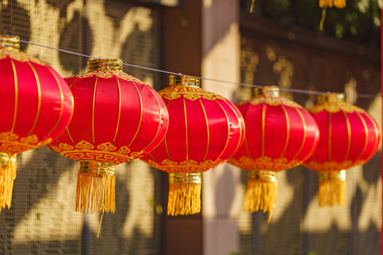 中国春节传统大红灯笼