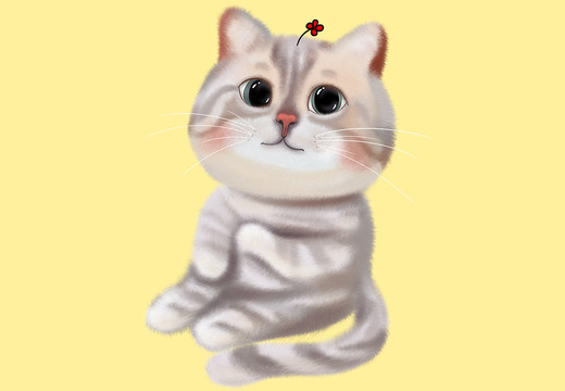 貓咪卡通手繪插畫貓寵物