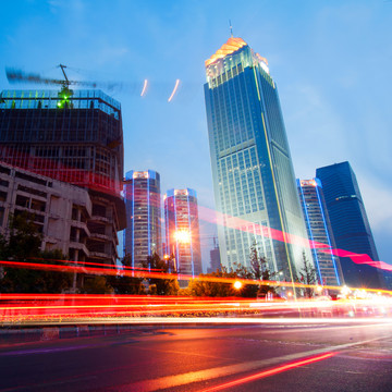 上海城市道路夜景