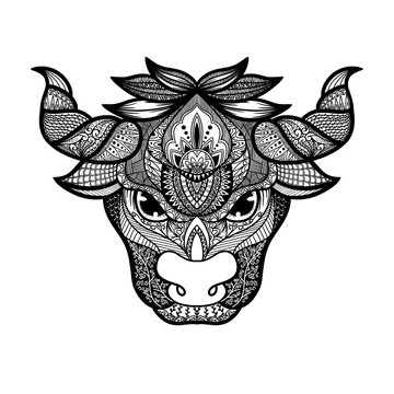 動物線描畫系列之牛頭