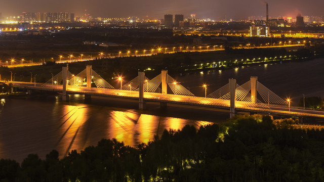 沈阳浑河南阳湖桥夜景