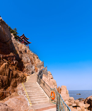 威海荣成成山头景区海岸台阶建筑