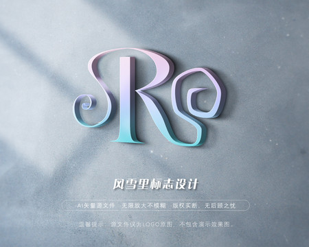 R字母K标志美发LOGO