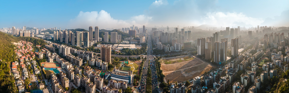 航拍广东珠海城市建筑全景大画幅