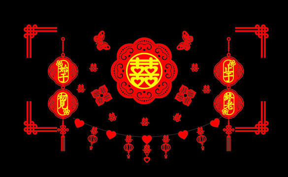 床頭喜毛氈套裝