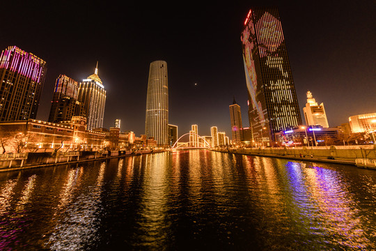 天津海河津塔夜景