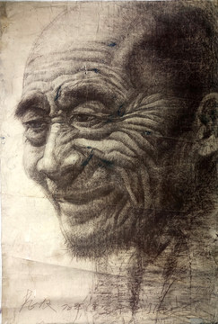 老農(nóng)素描頭像