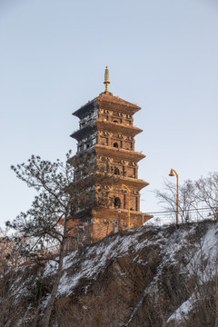 初雪后的三藏塔