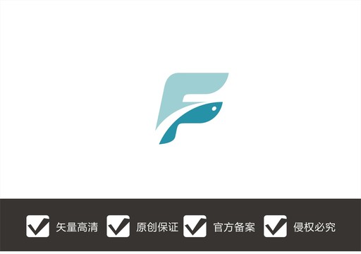 字母F魚LOGO