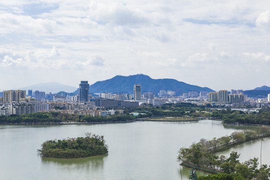 肇庆七星岩城市风光