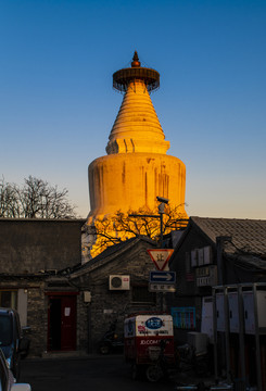 北京妙应寺白塔夕照